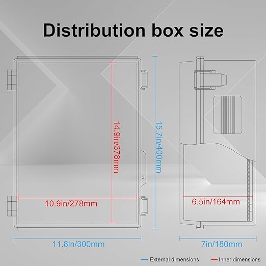 Electrical Junction Box, Ventilated Design, Cable Grommets, Indoor/Outdoor Use
