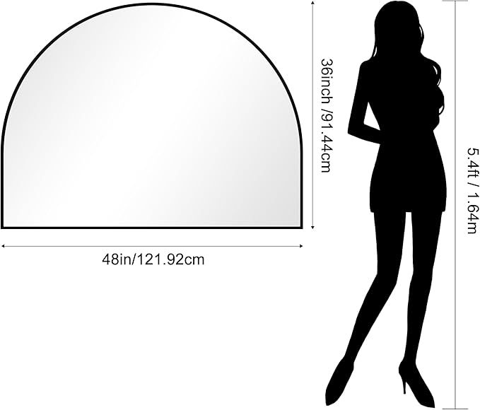 CIRCUMI Arched Wall Mirror, Metal Frame, Large Size