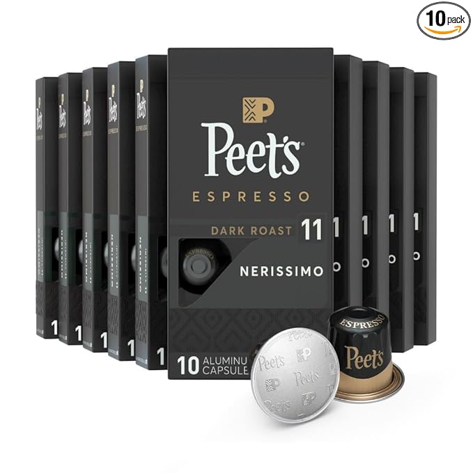 Peet's Coffee, Dark Roast Espresso Capsules, Compatible