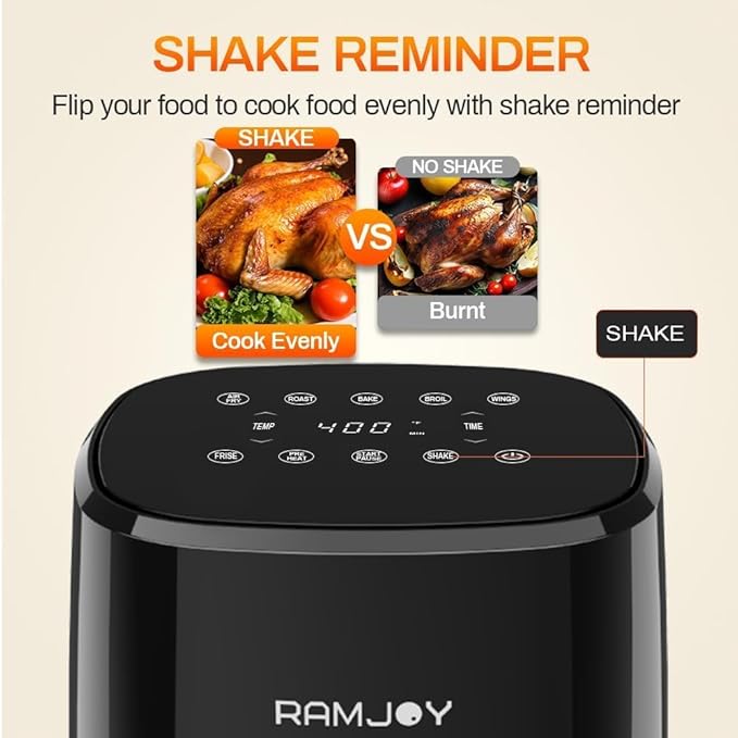 Air Fryer 3.8 Quarts for 1-2 people, 8-in-1 Functions, Air Fry, Digital Small