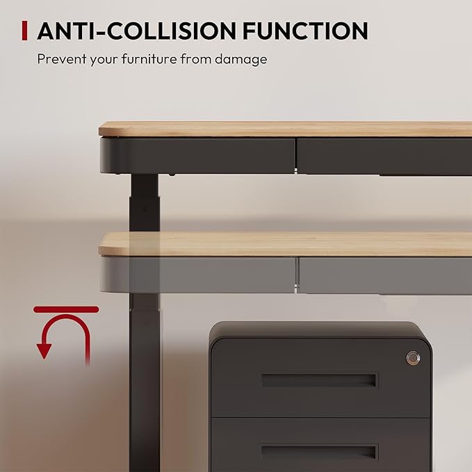Standing Desk with Drawer, Electric Height Adjustable Home Office Desk with