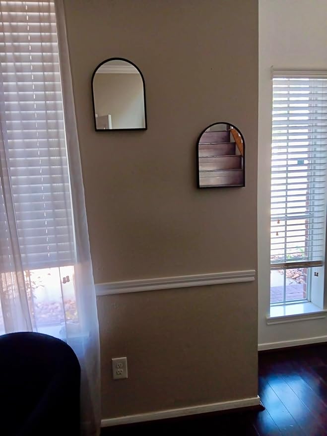 Small Black Arch Mirror Wall-Mounted 10x13 inch Arched Mirror