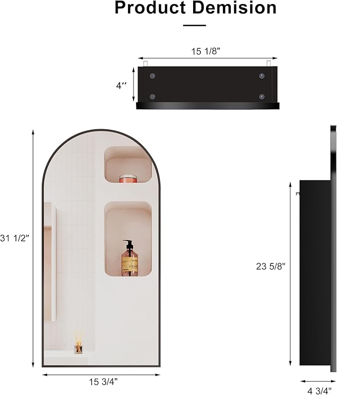 Black Arched Medicine Cabinet