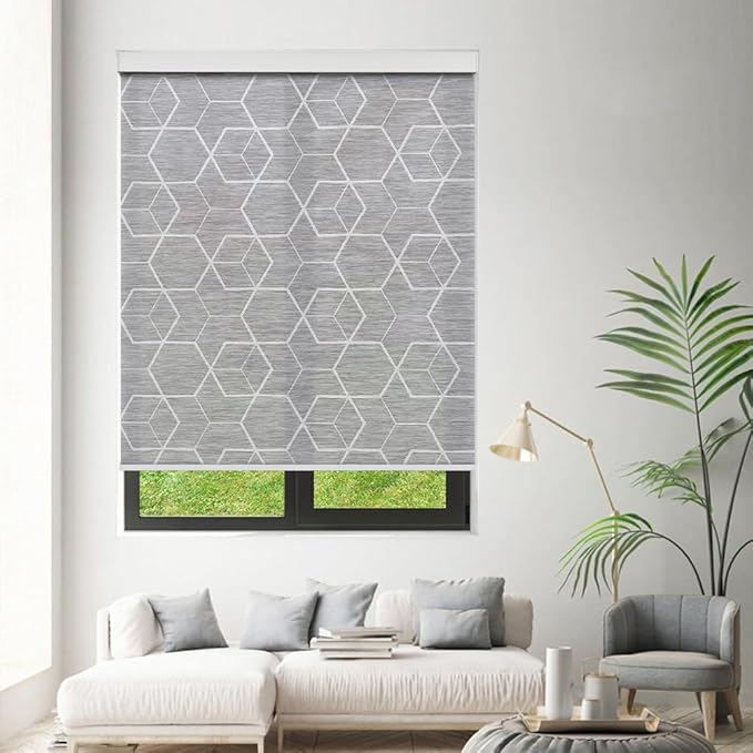 Tipiace Motorized Blinds with Remote Window Roller Shade Wireless Rechargeable