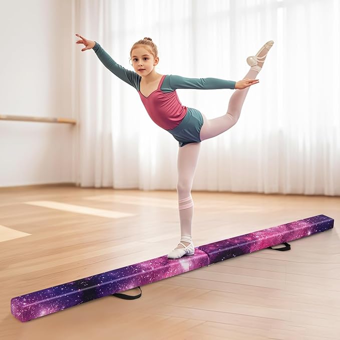 Giantex 7FT/8FT/9FT Balance Beam, Folding Gymnastics Beam w/Carry Handles