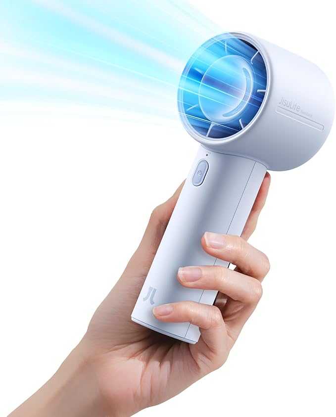 JISULIFE Portable Handheld Fan, 4000mAh Rechargeable Mini, 5 Speed Strong Wind