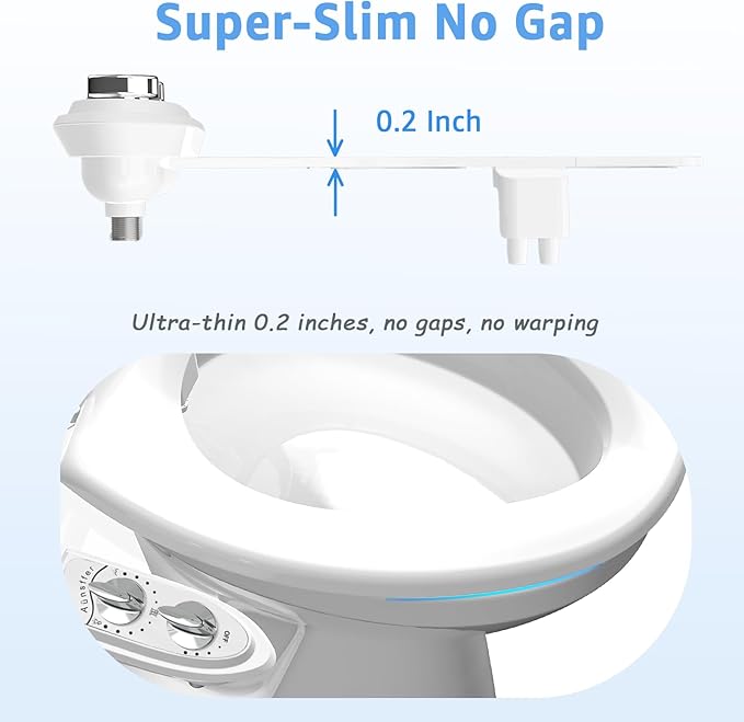 Bidet Toilet Attachment, Non-Electric 3 Wash Modes, Adjustable Water Pressure