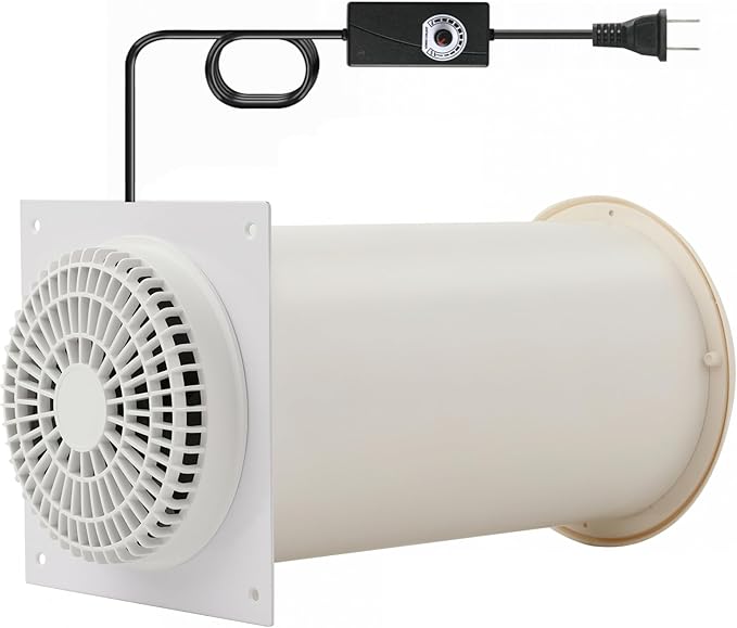 MEOZRI Through-the-Wall Ventilation Fan Exhaust Fan White Cover 6-inch Diameter