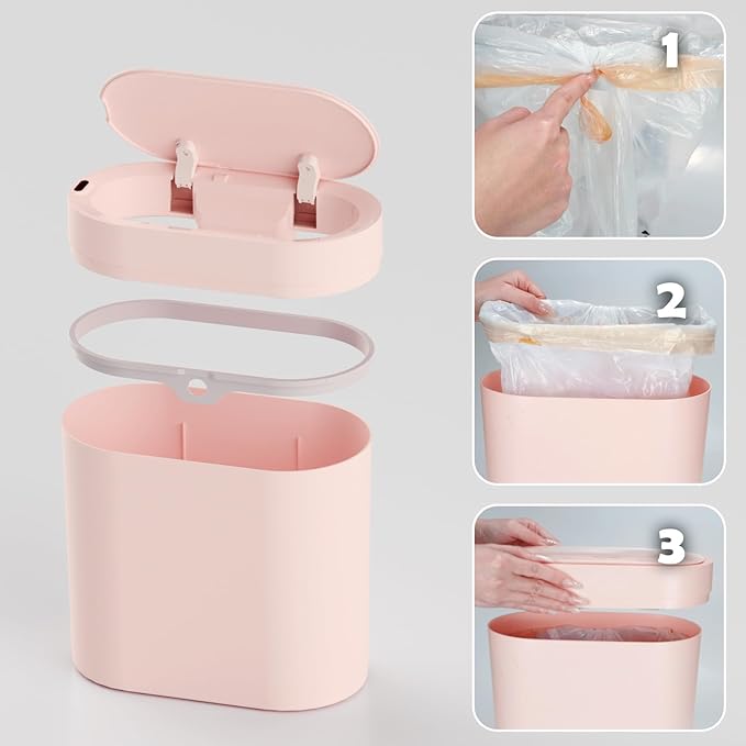 Bathroom Trash Can with Lid 2 Gallon Slim Motion Sensor Garbage Can Narrow