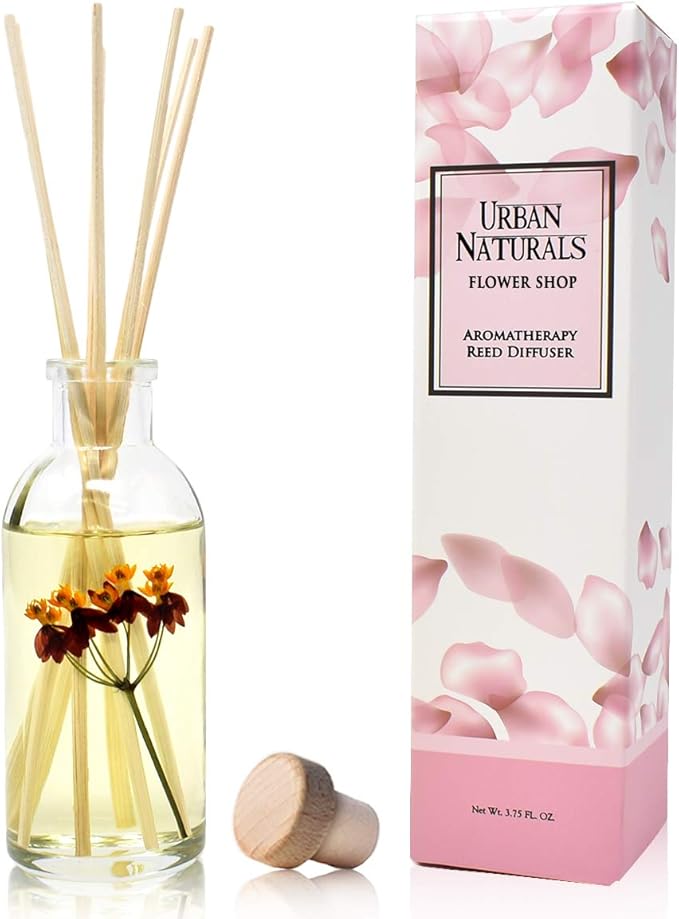 Urban Naturals Flower Shop Reed Diffuser Gift Set | Violets, Hyacinth & Rose
