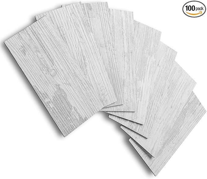 AULIGET 100 Piece Peel and Stick Backsplash PVC Tile, 3 Inch x 6 Inch White