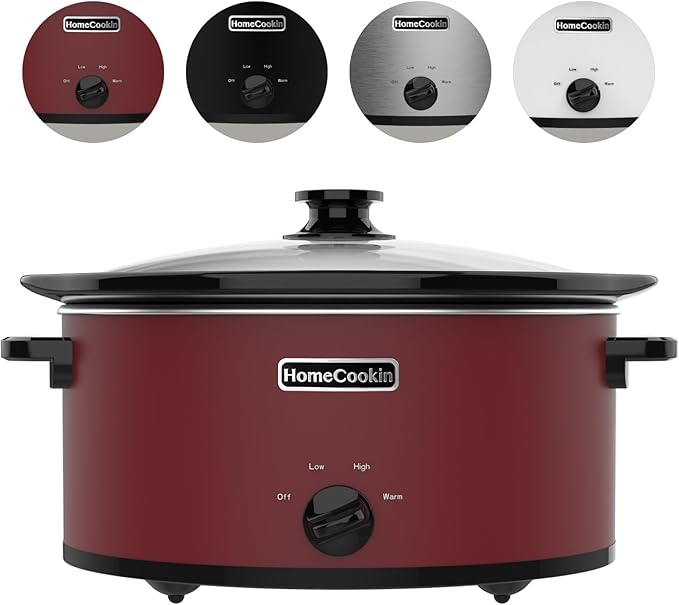 HOMECOOKIN 8 Quart Slow Cooker Oval Manual Pot Food Warmer