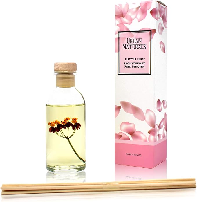 Urban Naturals Flower Shop Reed Diffuser Gift Set | Violets, Hyacinth & Rose