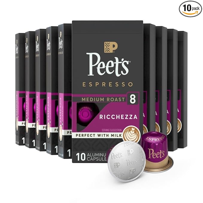 Peet's Coffee, Medium Roast Espresso Capsules, Compatible
