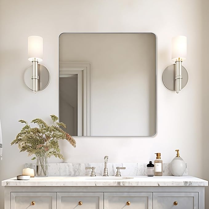 ANDY STAR Square Brushed Nickel Mirror