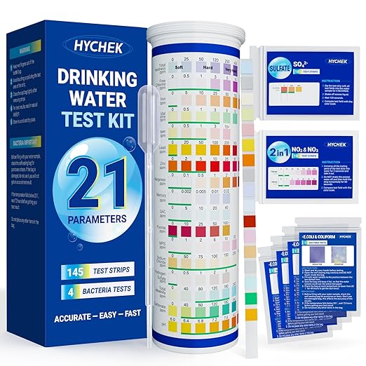 21 in 1 Accurate Drinking Water Testing Kits, 145 Strips + 4 Bacteria Tests