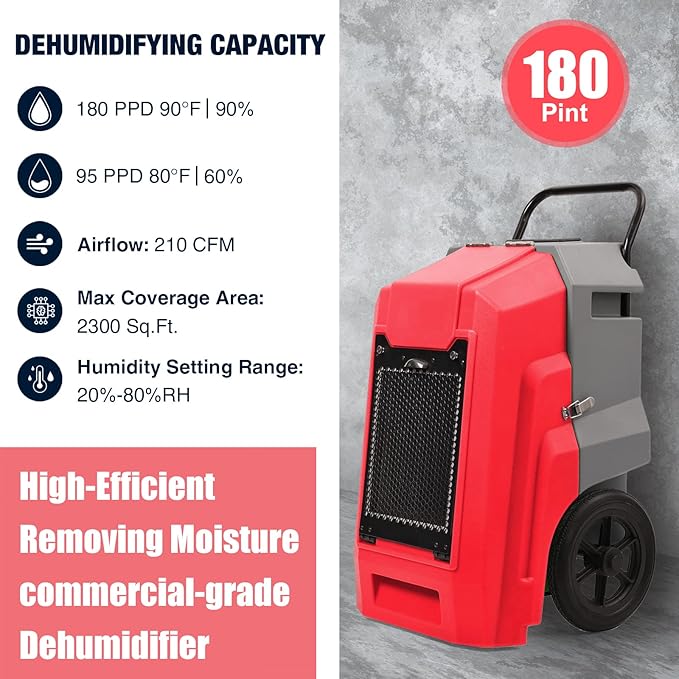 MOUNTO 180Pints Commercial Dehumidifier