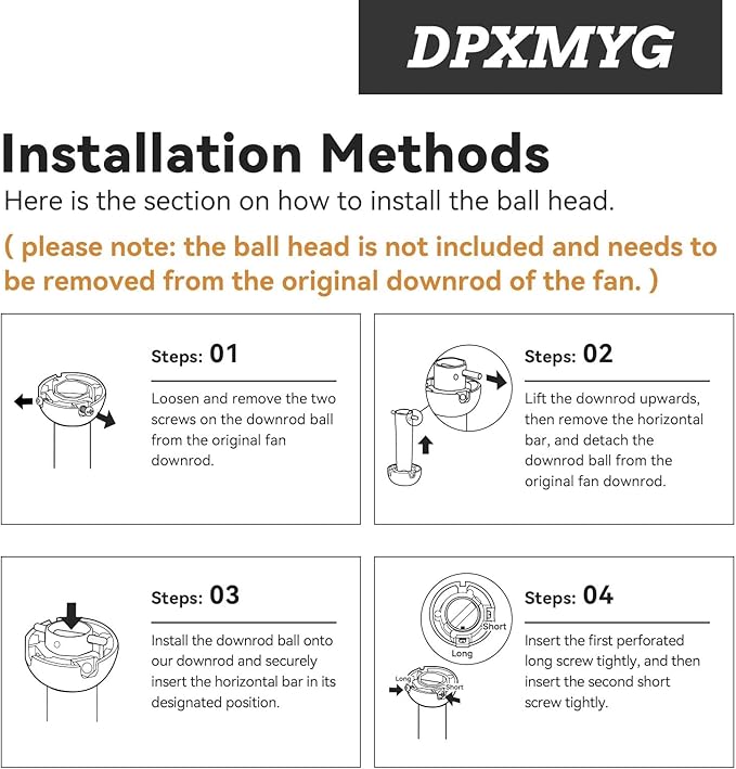 DPXMYG 48 inch Ceiling Fan Downrod