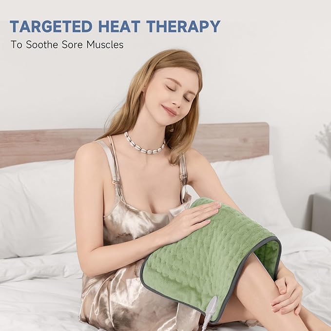 Electric Heating Pad for Pain Relief, Soft Heat Wrap for Neck, Moist/Dry Heat