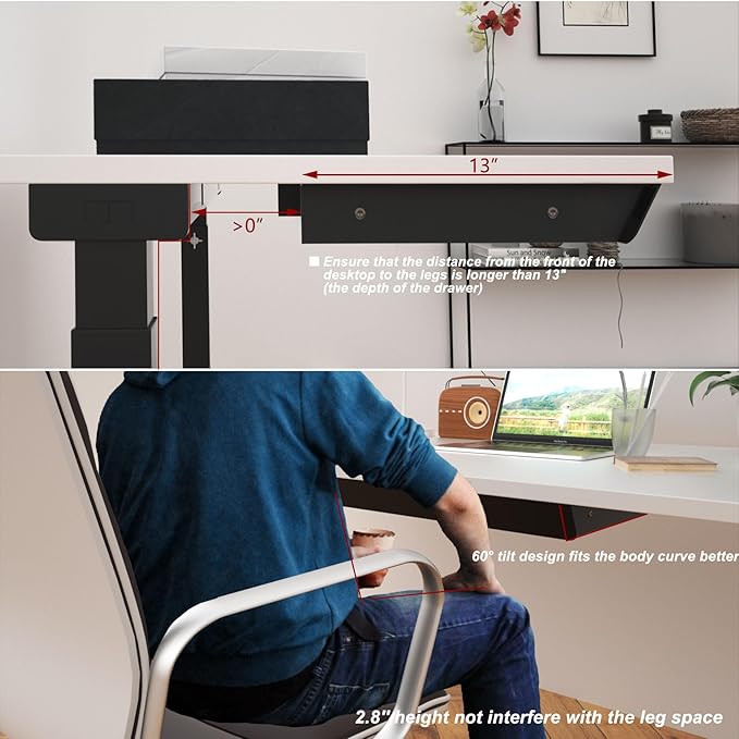 Large Under Desk Mounted Sliding Drawer