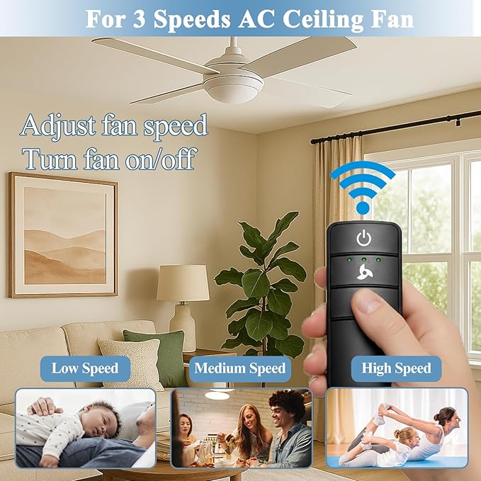 3 Speeds Ceiling Fan Remote Control