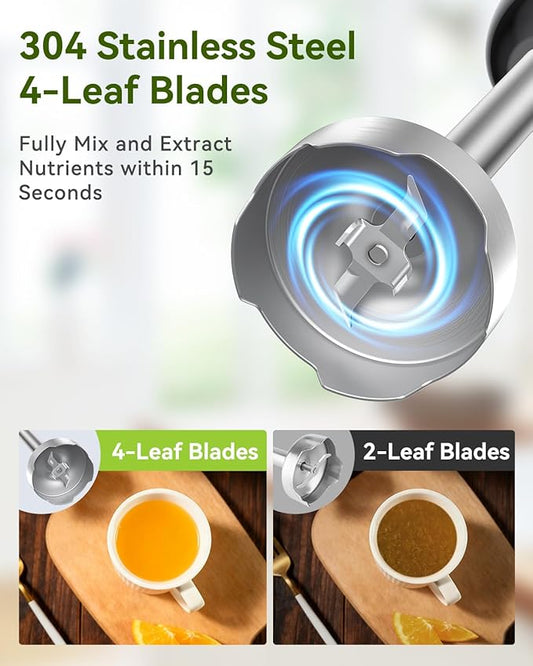 Immersion Blender Handheld Hand Blender, 1000W 5 in 1 Hand Mixer Stick