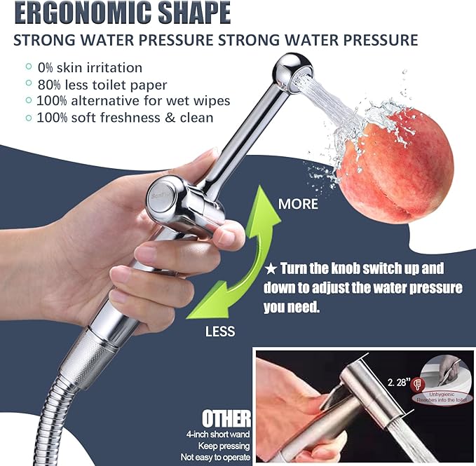 SonTiy Handheld Bidet Sprayer for Toilet, Adjustable Water Pressure Control
