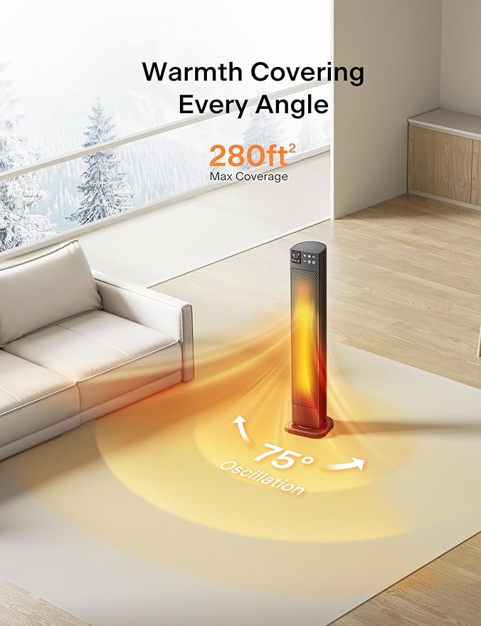 PELONIS 30” Ceramic Tower Space Heater