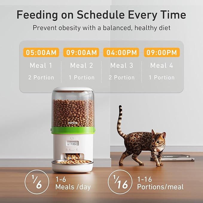 Automatic Cat Feeder - 4L Timed Auto Pet Feeder