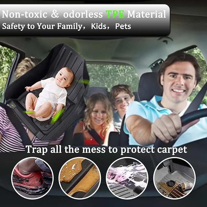 CRV Floor Mats Compatible with 2007-2011 Honda CR-V,All Weather Protection Waterproof Durable Anti-Slip Odorless Custom-fit TPE Floor Liner Front and Rear Row Set