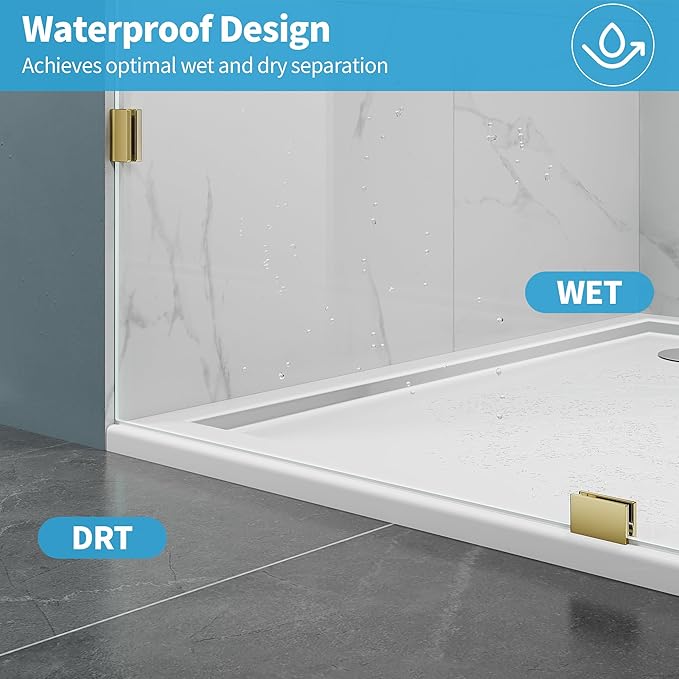 Shower Glass Panel, 28.5" W x 78.75" H Fixed Shower Screen Panel