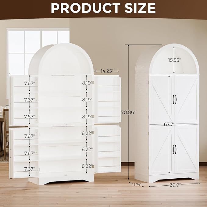 Arched Kitchen Pantry Cabinet