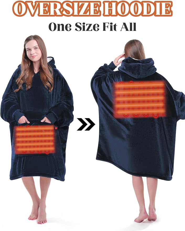 MAXEVE Heated Wearable Blanket Hoodie