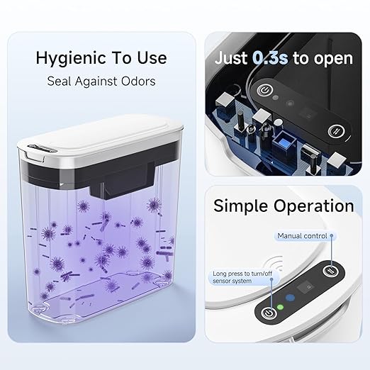 TIPGO Automatic Motion Sensor Bathroom Trash Can