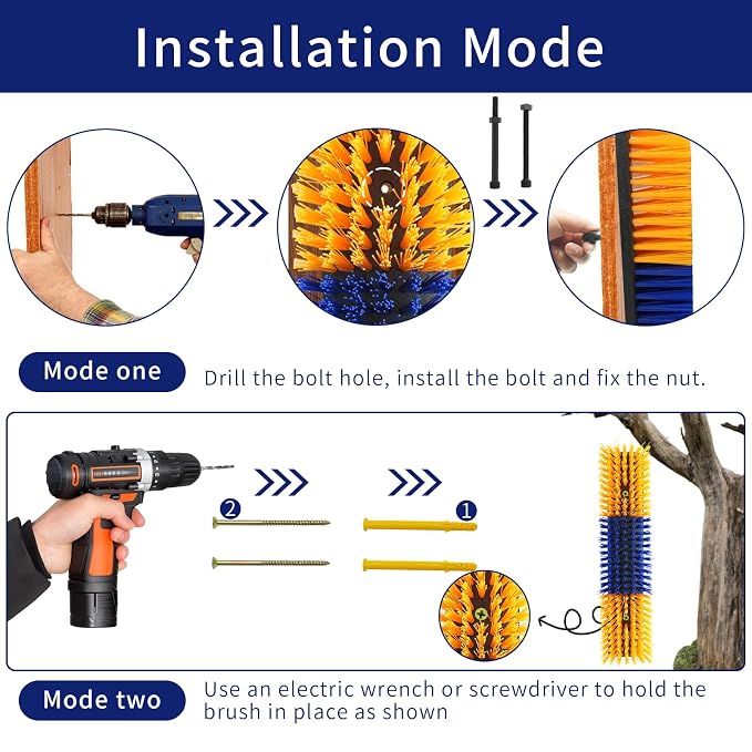 Livestock Scratch Brush With 16 Screws,Animal Back Scratching Brush for Cow,Cattle,Sheep, Horses,Pigs,Massage Grooming Tool(Yellow, 4pcs)
