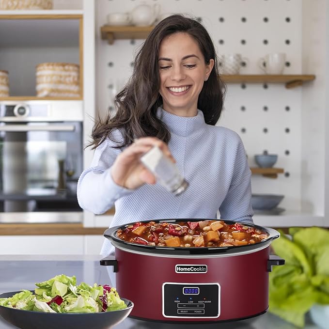 HOMECOOKIN 7 Quart Programmable Slow Cooker, Kitchen Appliances, Perfect