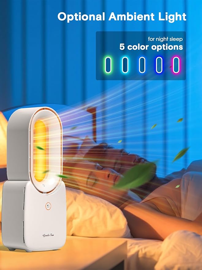 let'me Desk Fan, Portable Bladeless Fan 11.8 inch Small Personal Cooling Fan