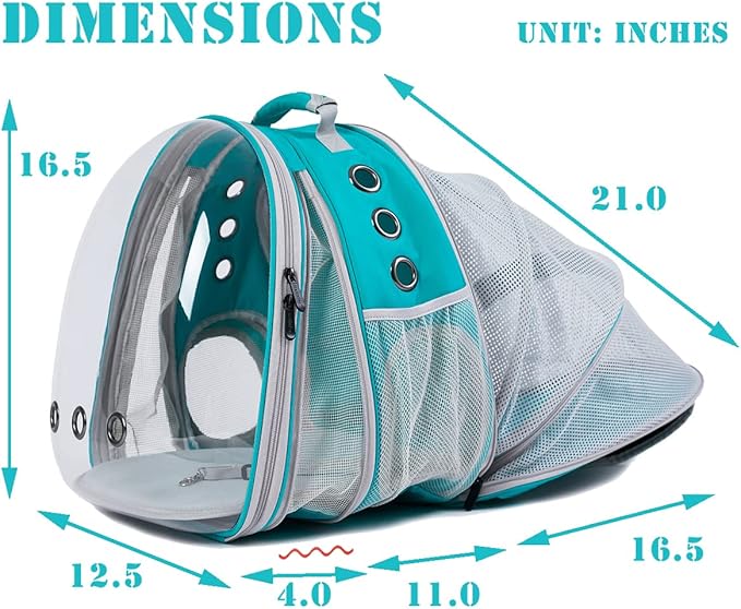 halinfer Dual Expandable Cat Backpack Carrier, Fit up to 20 lbs, Expandable Pet Carrier Backpack for Large Fat Cat and Small Puppy