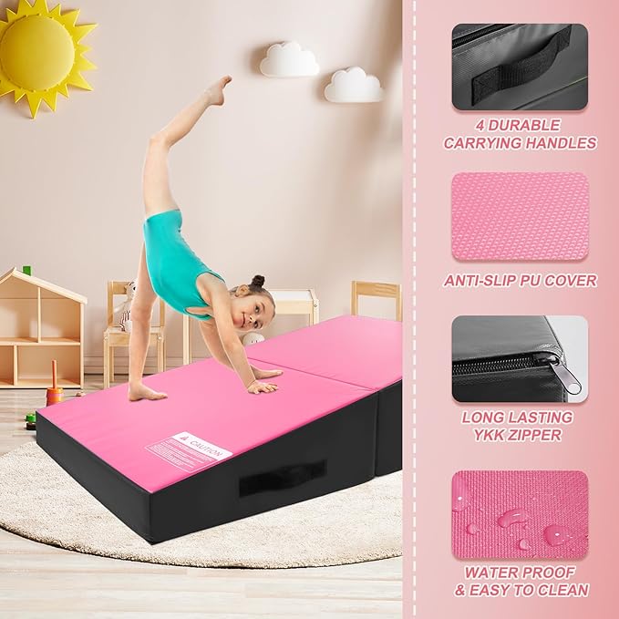 Kangaroo Hoppers Incline Gymnastics Mat, Skill Training, Home Gym Exercise