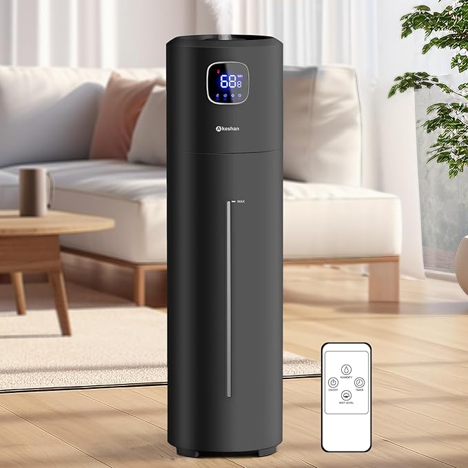 Akeshan Large Humidifiers for Bedroom, 9L/2.5Gal Ultrasonic Cool Mist, Top Fill