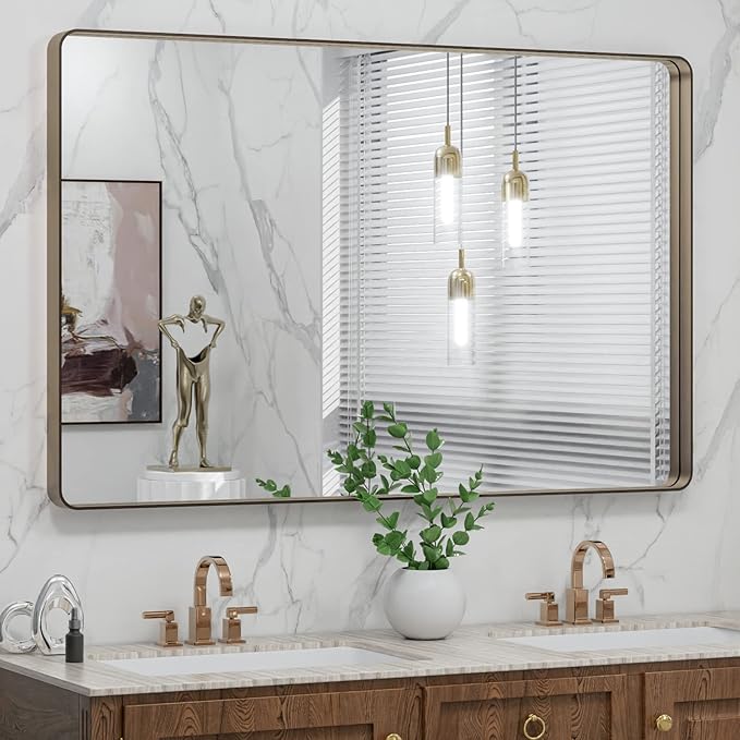 LOAAO 48”X30” Bronze Bathroom Mirrors