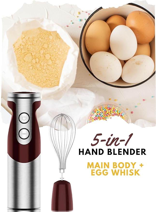 MegaWise Pro Titanium Reinforced 5 in1 Immersion Hand Blender, Powerful