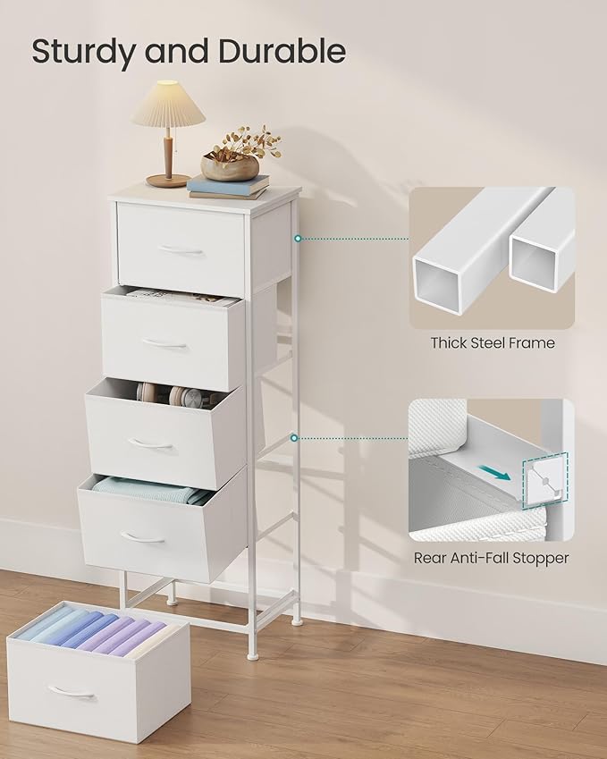 SONGMICS Dresser for Bedroom, Chest of Drawers, 5 Non-Woven Fabric Drawers