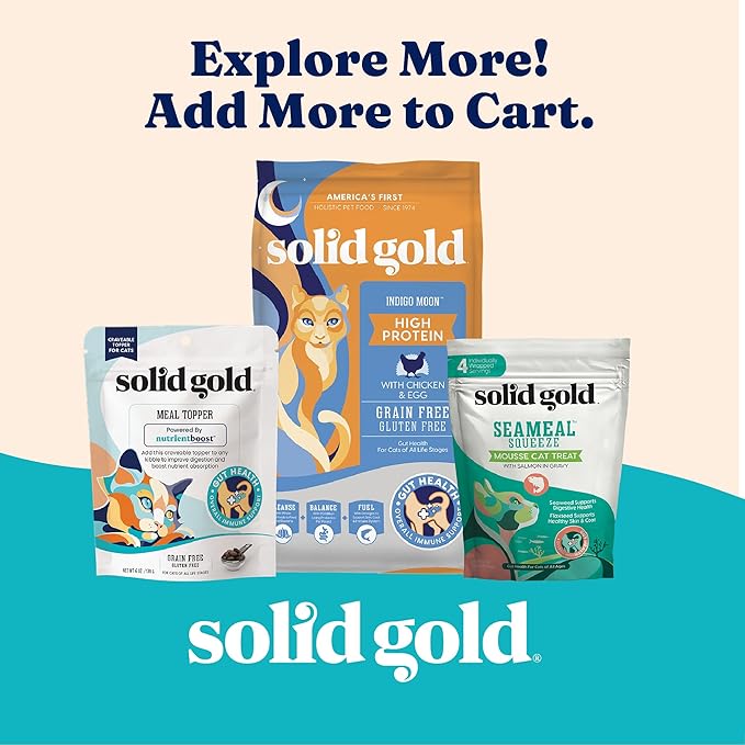 Solid Gold Wet Cat Food Shreds in Gravy - Healthy Canned Cat Food Made w/Real Tuna, Sardine, Vitamins, Minerals & Taurine - Grain Free & Gluten Free Canned Meals for Cats & Kittens - 24ct/3oz Can