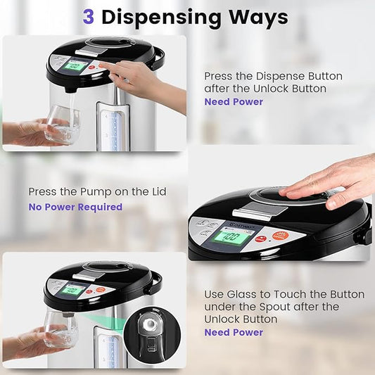 COSTWAY Instant Electric Hot Water Boiler and Warmer, 5-Liter LCD Water Pot