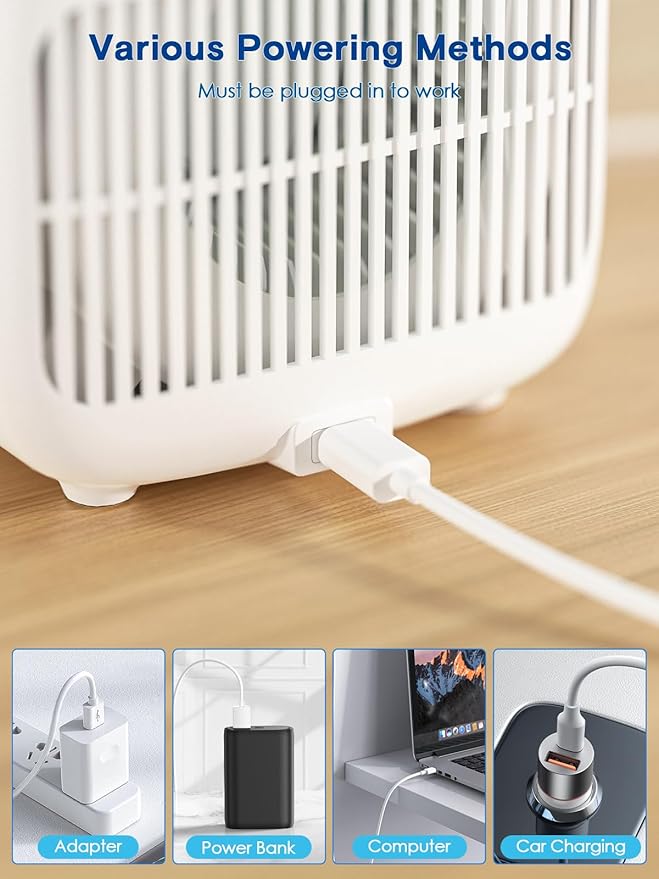 let'me Desk Fan, Portable Bladeless Fan 11.8 inch Small Personal Cooling Fan