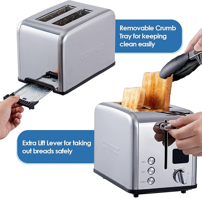 CUSIMAX Stainless Steel 2 Slice Toaster