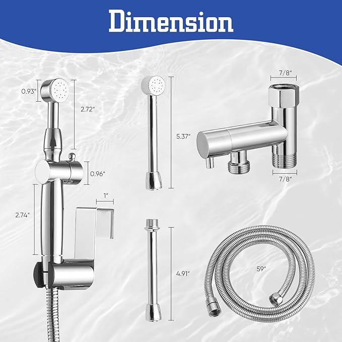 Chrome Handheld Bidet Sprayer Attachment