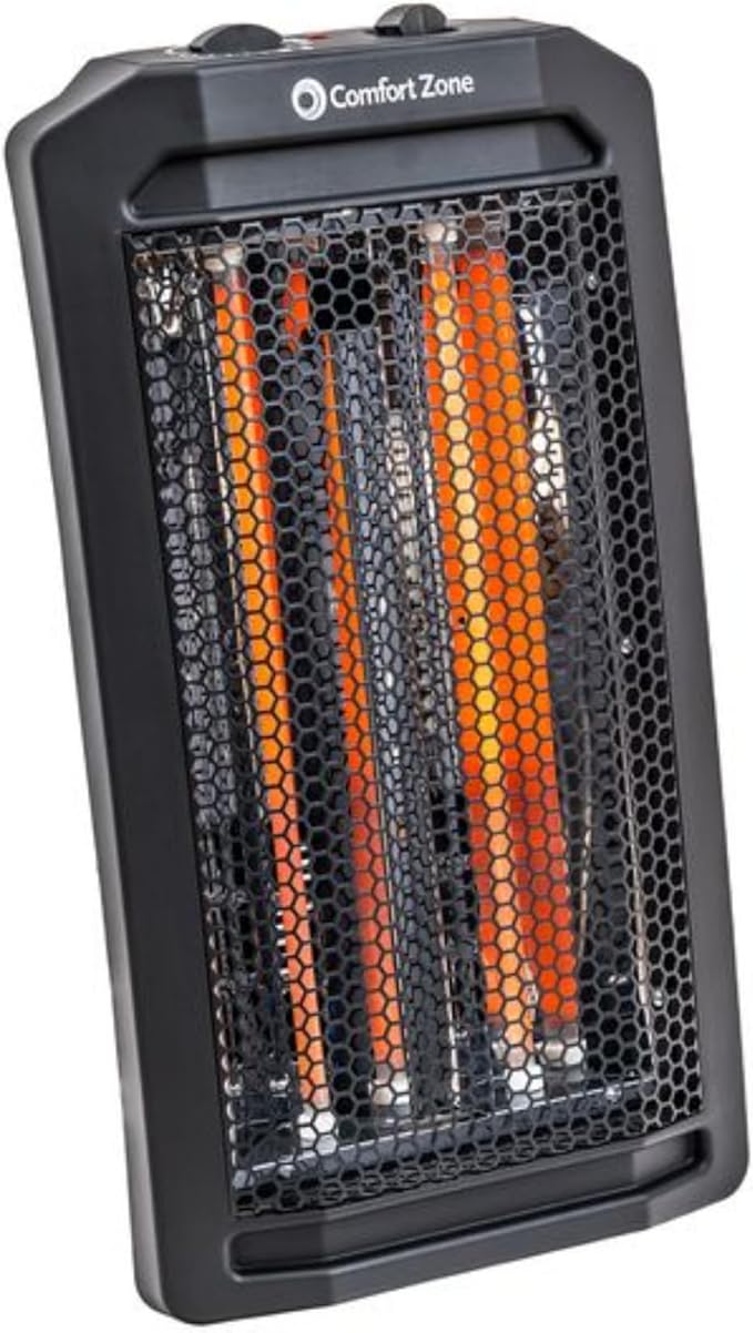 Comfort Zone Indoor Tower Space Heater, Adjustable Thermostat, Radiant Heat