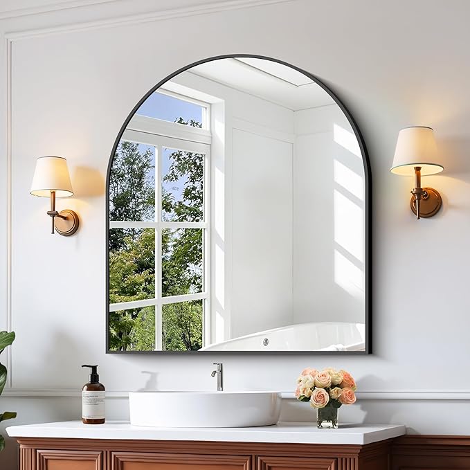 CIRCUMI Arched Wall Mirror, Metal Frame, Large Size